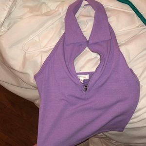 cute collar’d crop top